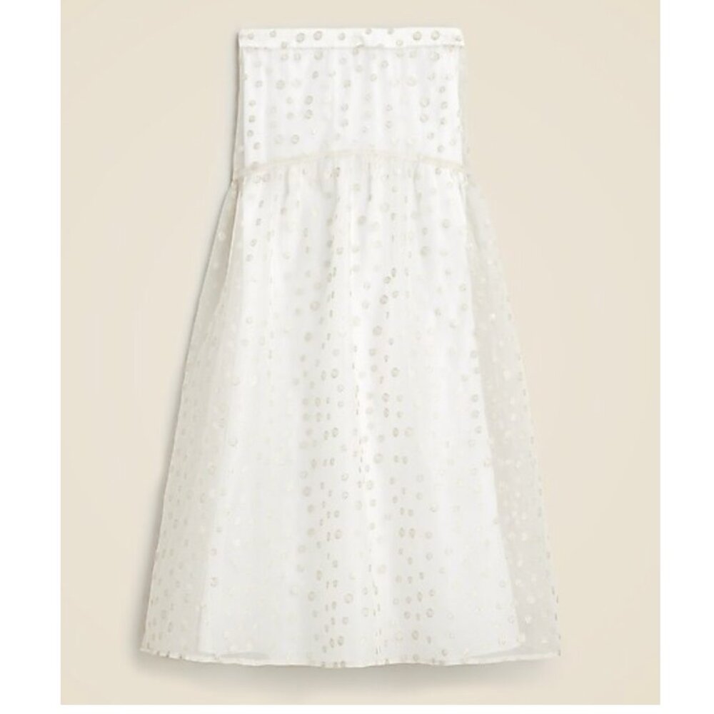 NWT: Maryam Nassir Zadeh X J.Crew drop-waist skirt in embroidered silk organza